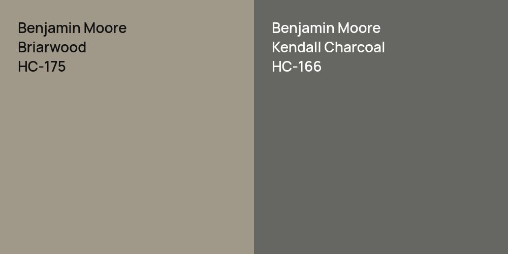 Benjamin Moore Briarwood vs. Benjamin Moore Kendall Charcoal