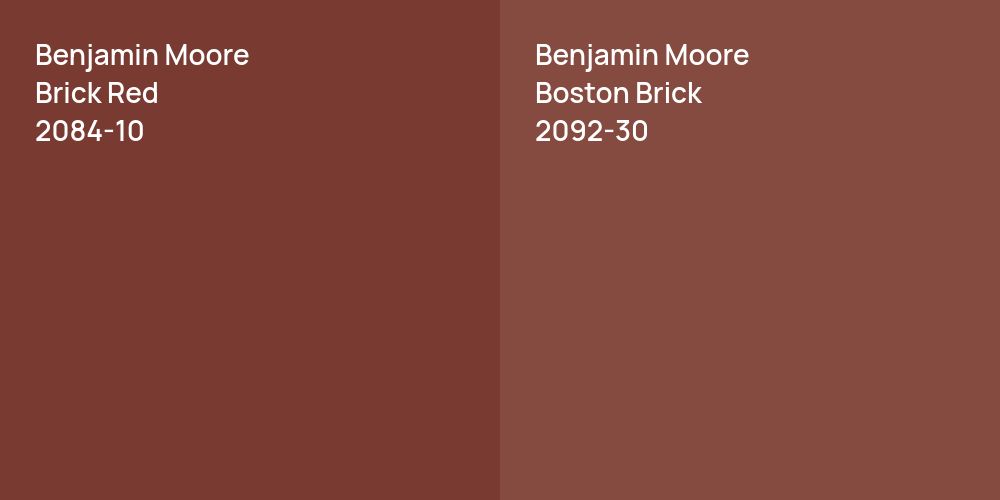 Benjamin Moore Brick Red vs. Benjamin Moore Boston Brick