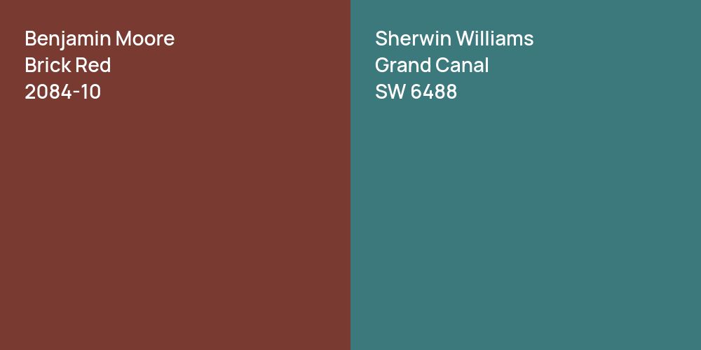 Benjamin Moore Brick Red vs. Sherwin Williams Grand Canal