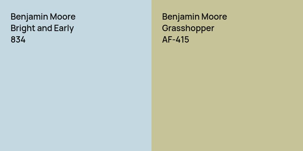 Benjamin Moore Bright and Early vs. Benjamin Moore Grasshopper