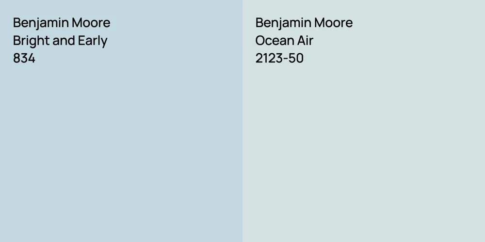 Benjamin Moore Bright and Early vs. Benjamin Moore Ocean Air