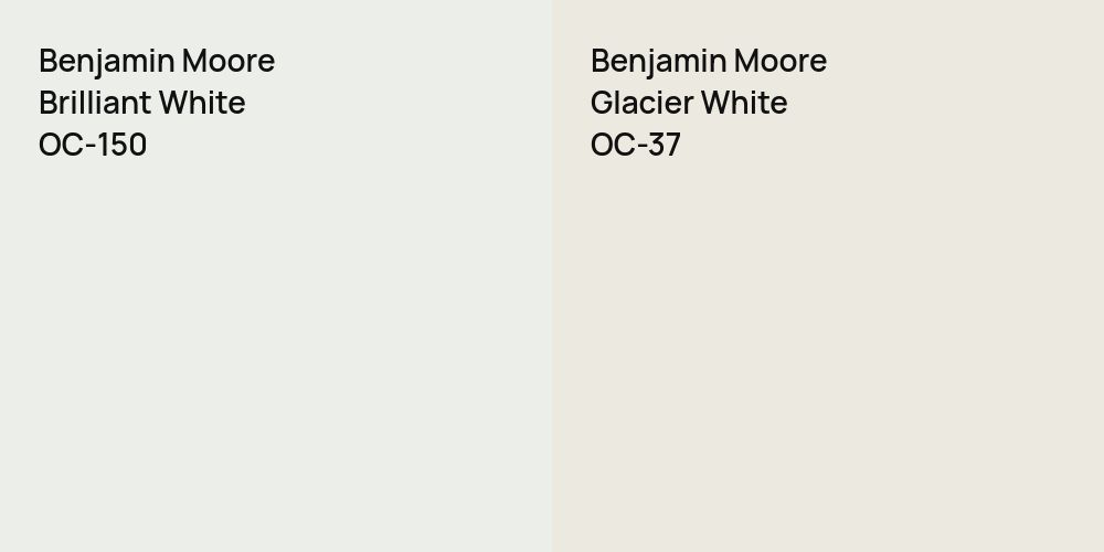 Benjamin Moore Brilliant White vs. Benjamin Moore Glacier White