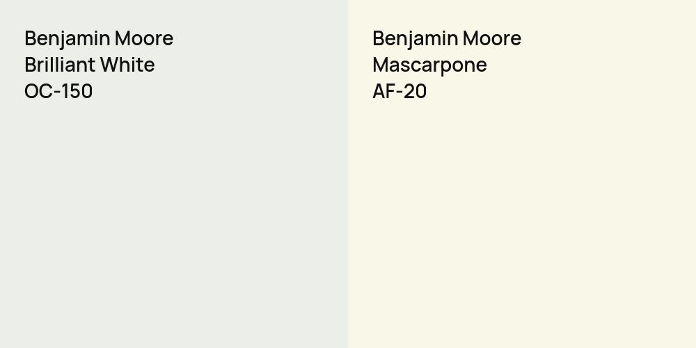 Benjamin Moore Brilliant White vs. Benjamin Moore Mascarpone