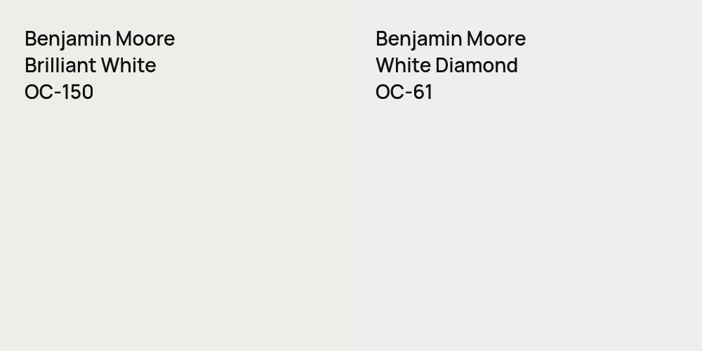 Benjamin Moore Brilliant White vs. Benjamin Moore White Diamond