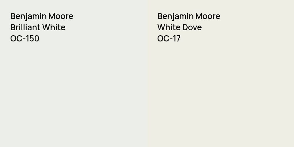 Benjamin Moore Brilliant White vs. Benjamin Moore White Dove