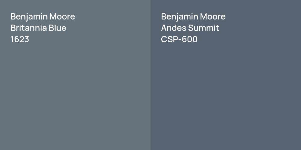 Benjamin Moore Britannia Blue vs. Benjamin Moore Andes Summit