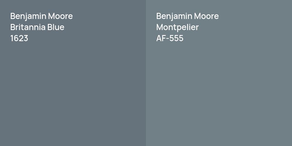 Benjamin Moore Britannia Blue vs. Benjamin Moore Montpelier