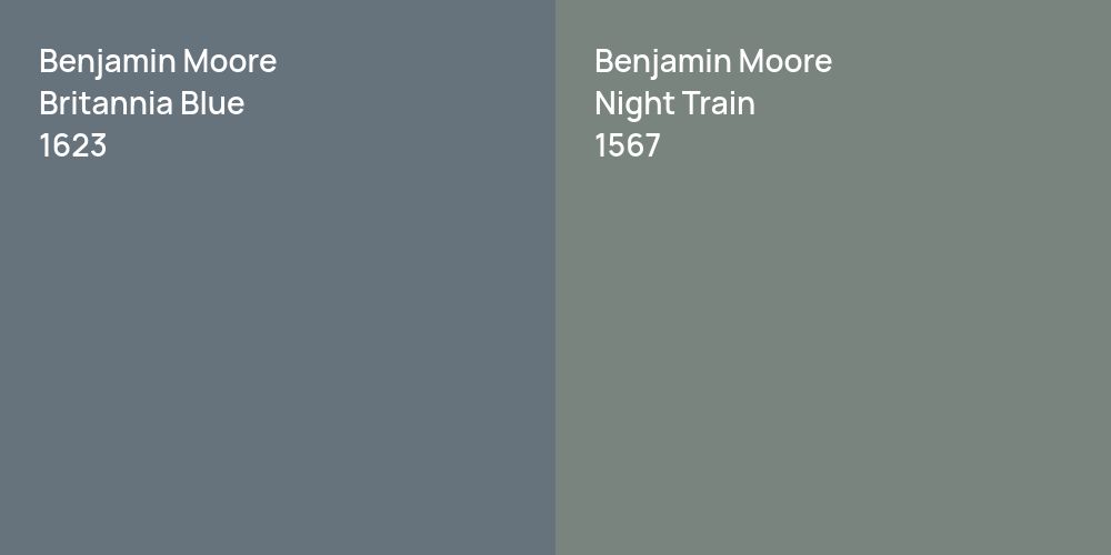 Benjamin Moore Britannia Blue vs. Benjamin Moore Night Train