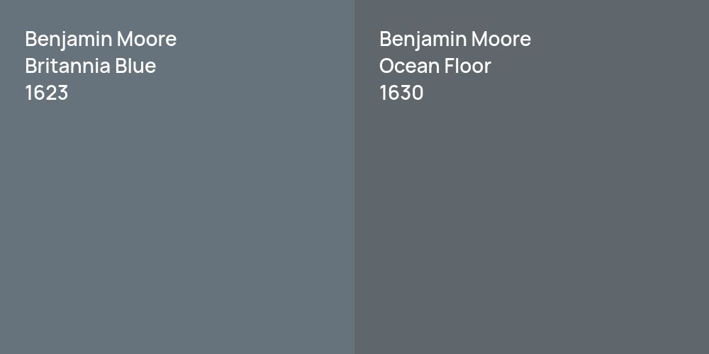 Benjamin Moore Britannia Blue vs. Benjamin Moore Ocean Floor