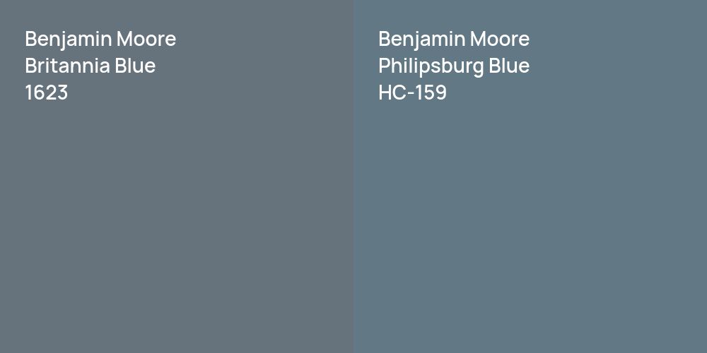 Benjamin Moore Britannia Blue vs. Benjamin Moore Philipsburg Blue