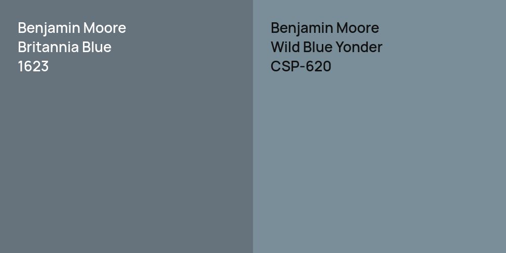 Benjamin Moore Britannia Blue vs. Benjamin Moore Wild Blue Yonder