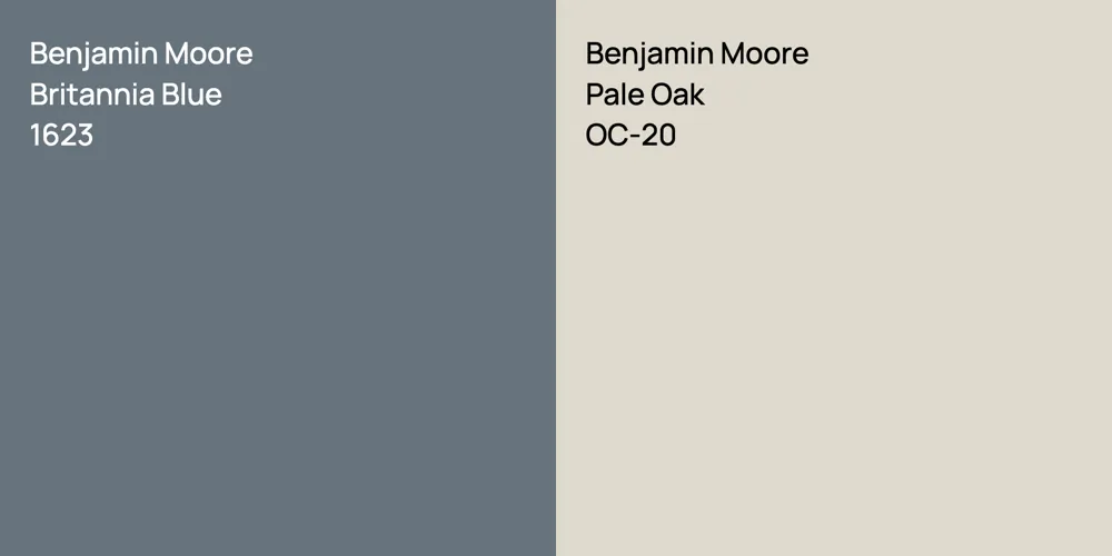 Benjamin Moore Britannia Blue vs. Benjamin Moore Pale Oak