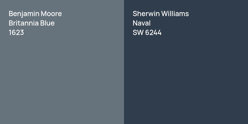 Benjamin Moore Britannia Blue vs. Sherwin Williams Naval