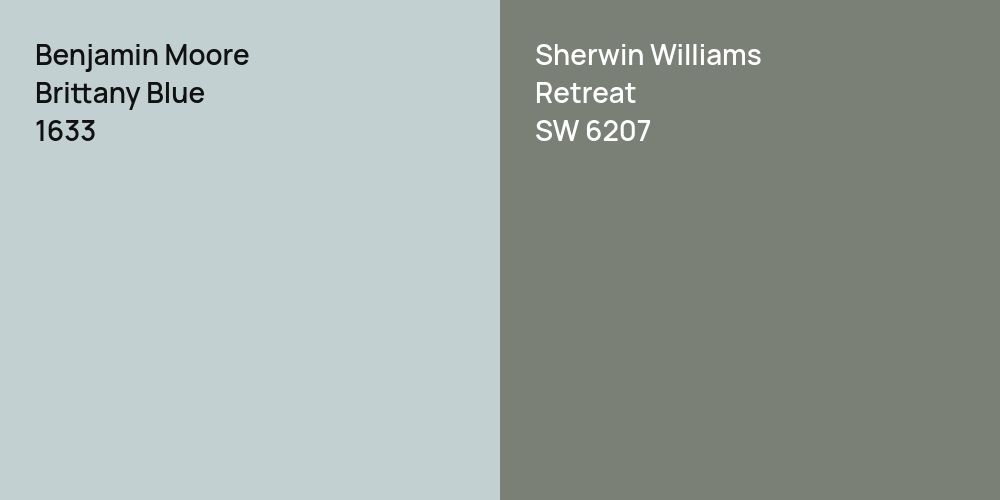 Benjamin Moore Brittany Blue vs. Sherwin Williams Retreat