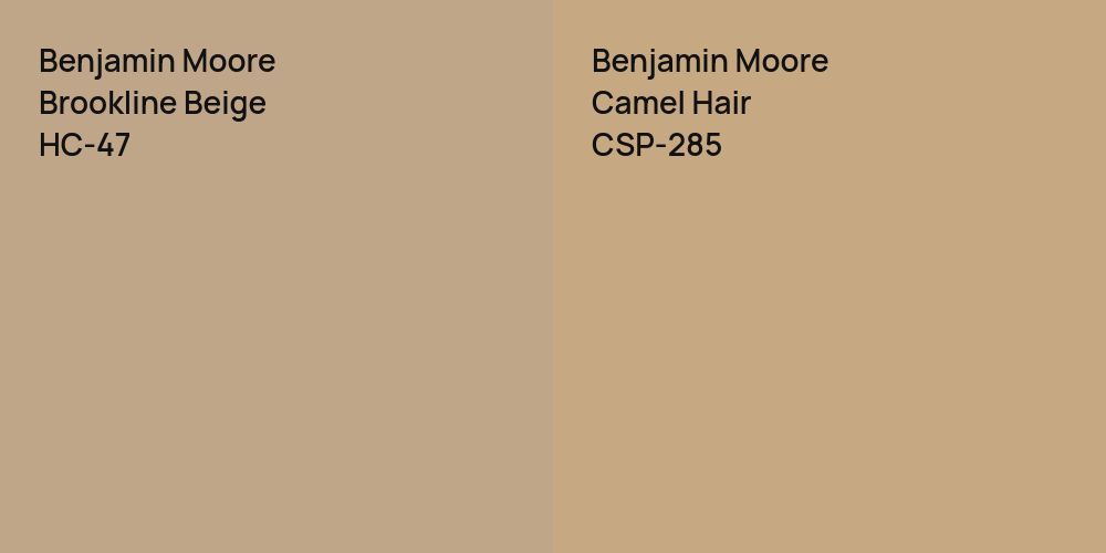 Benjamin Moore Brookline Beige vs. Benjamin Moore Camel Hair