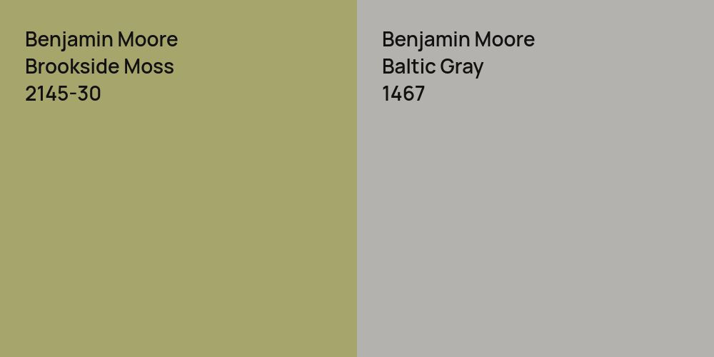 Benjamin Moore Brookside Moss vs. Benjamin Moore Baltic Gray