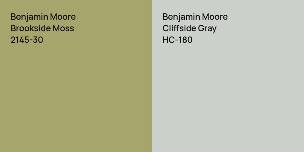 Benjamin Moore Brookside Moss vs. Benjamin Moore Cliffside Gray