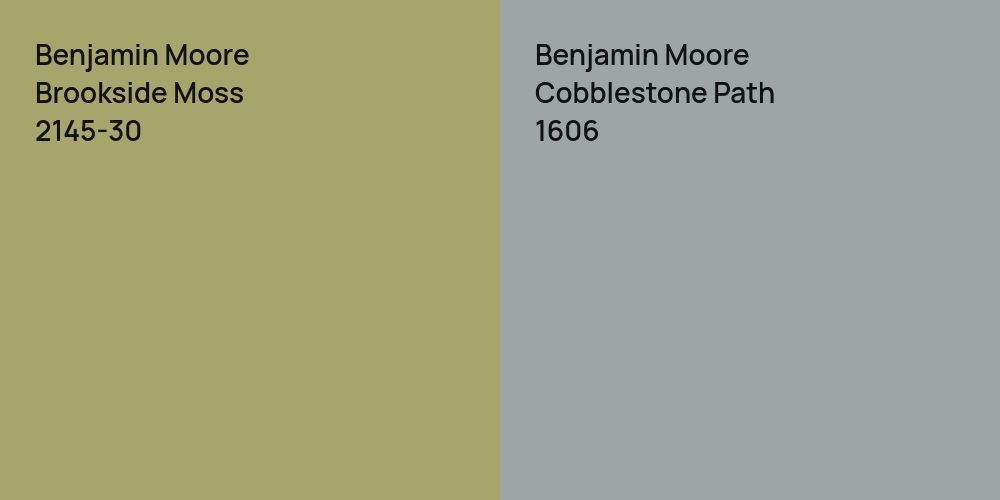 Benjamin Moore Brookside Moss vs. Benjamin Moore Cobblestone Path