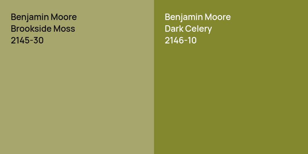 Benjamin Moore Brookside Moss vs. Benjamin Moore Dark Celery