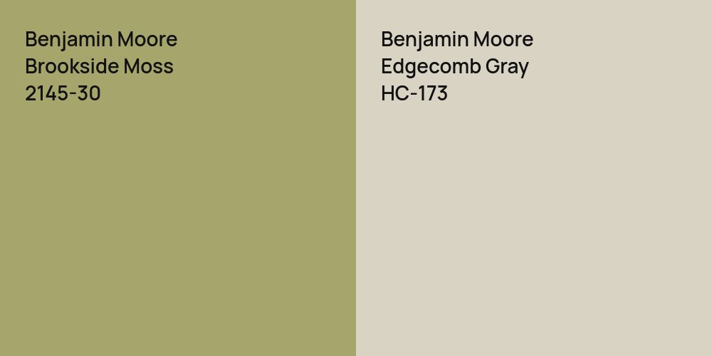 Benjamin Moore Brookside Moss vs. Benjamin Moore Edgecomb Gray