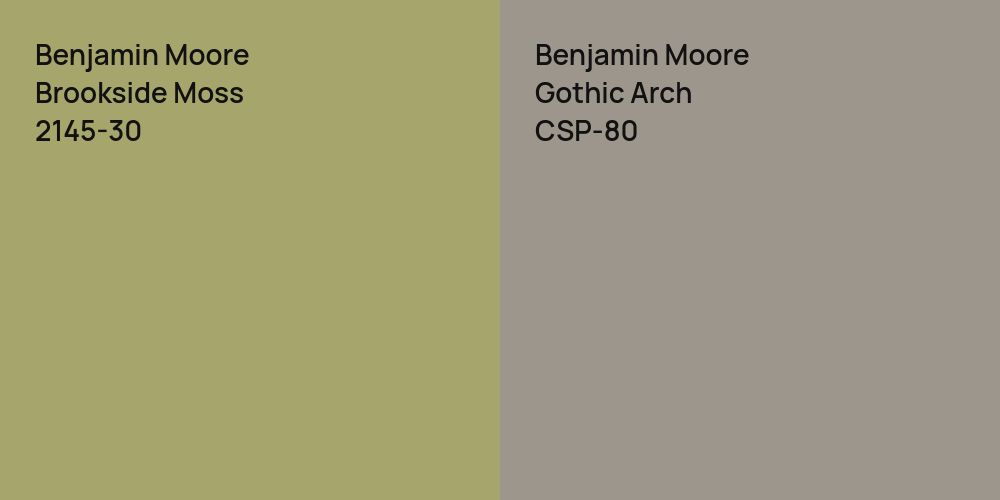 Benjamin Moore Brookside Moss vs. Benjamin Moore Gothic Arch