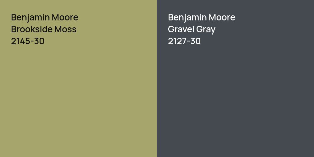 Benjamin Moore Brookside Moss vs. Benjamin Moore Gravel Gray