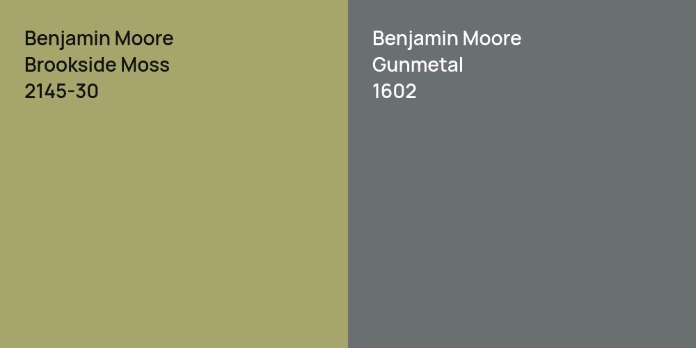 Benjamin Moore Brookside Moss vs. Benjamin Moore Gunmetal