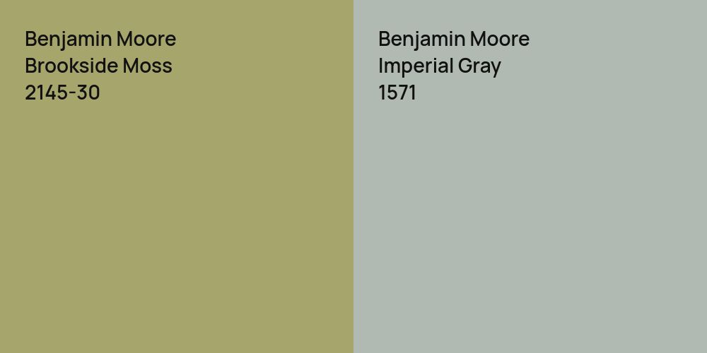 Benjamin Moore Brookside Moss vs. Benjamin Moore Imperial Gray