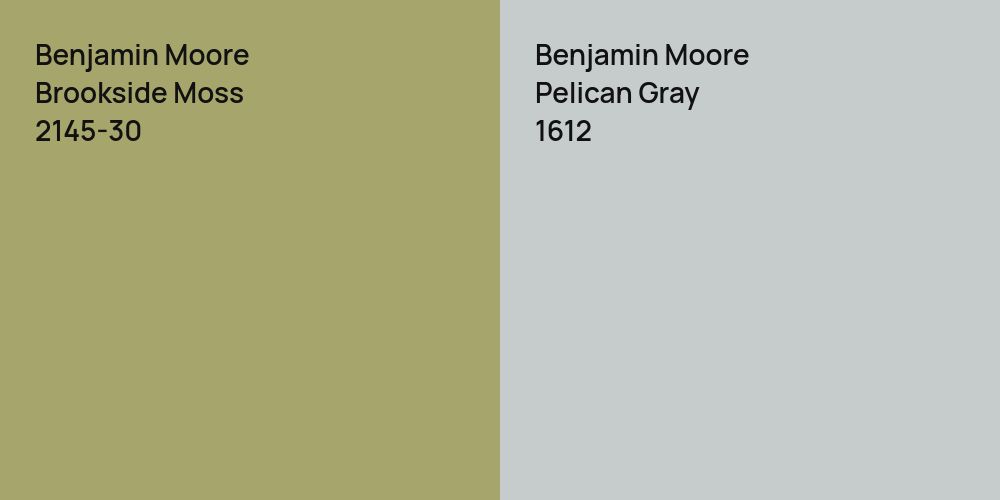 Benjamin Moore Brookside Moss vs. Benjamin Moore Pelican Gray