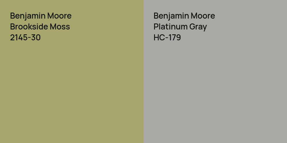 Benjamin Moore Brookside Moss vs. Benjamin Moore Platinum Gray