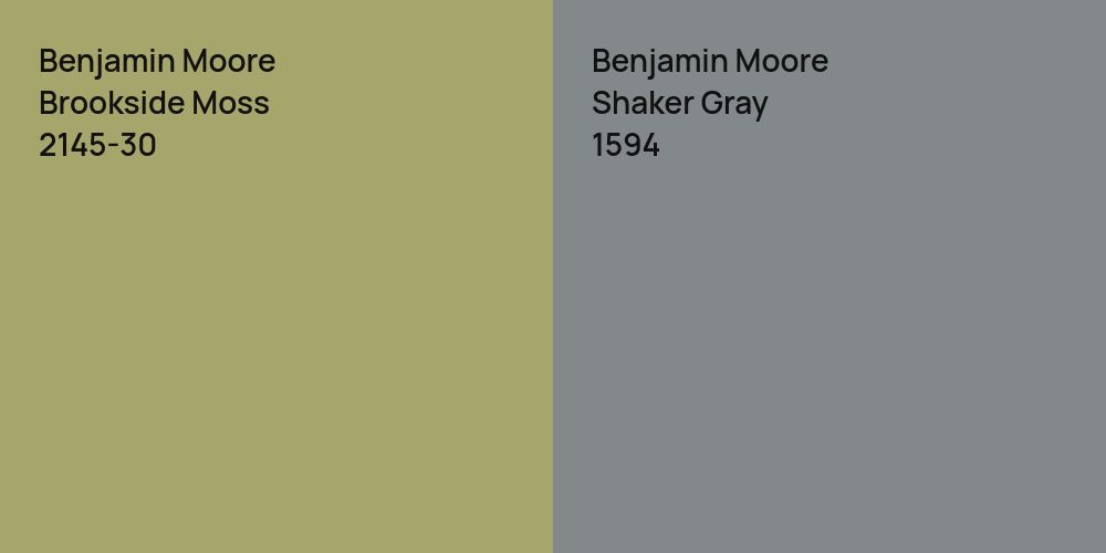 Benjamin Moore Brookside Moss vs. Benjamin Moore Shaker Gray