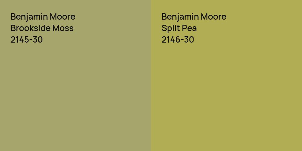 Benjamin Moore Brookside Moss vs. Benjamin Moore Split Pea