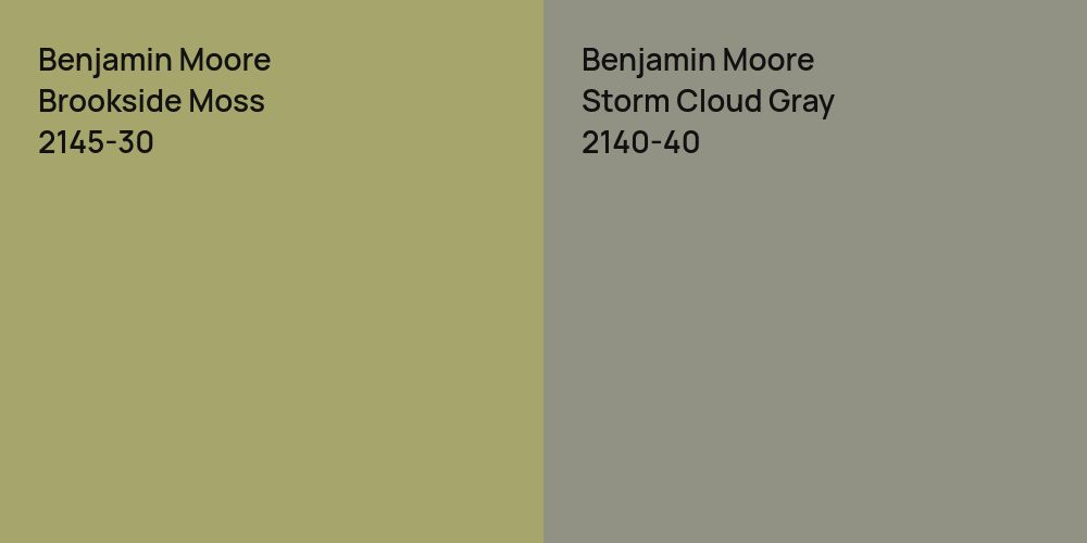 Benjamin Moore Brookside Moss vs. Benjamin Moore Storm Cloud Gray