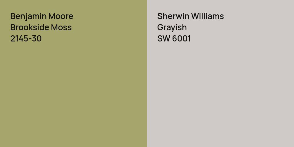 Benjamin Moore Brookside Moss vs. Sherwin Williams Grayish