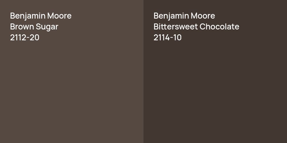 Benjamin Moore Brown Sugar vs. Benjamin Moore Bittersweet Chocolate