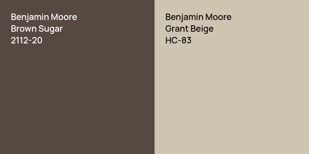 Benjamin Moore Brown Sugar vs. Benjamin Moore Grant Beige