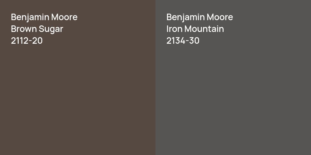 Benjamin Moore Brown Sugar vs. Benjamin Moore Iron Mountain