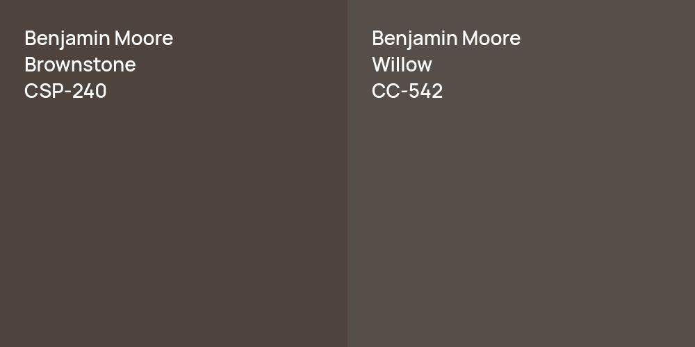 Benjamin Moore Brownstone vs. Benjamin Moore Willow