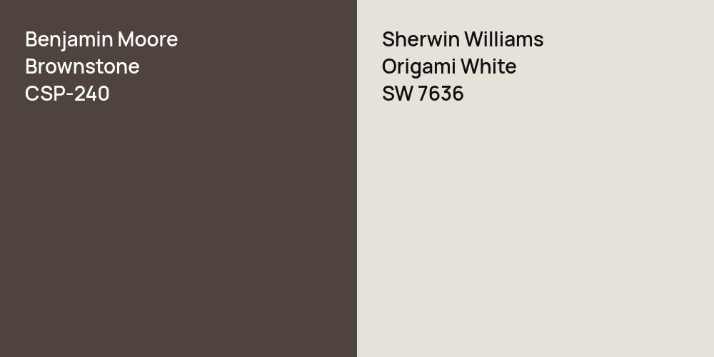 Benjamin Moore Brownstone vs. Sherwin Williams Origami White