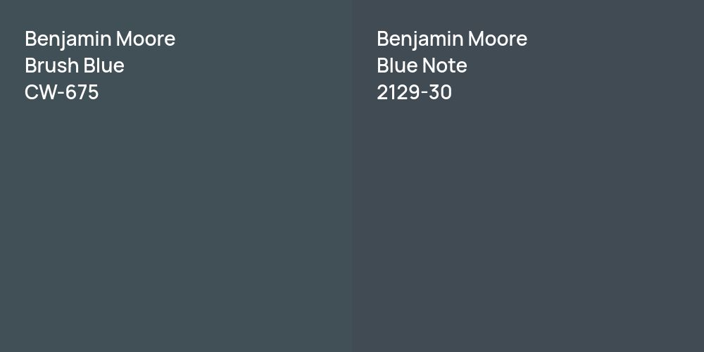 Benjamin Moore Brush Blue vs. Benjamin Moore Blue Note