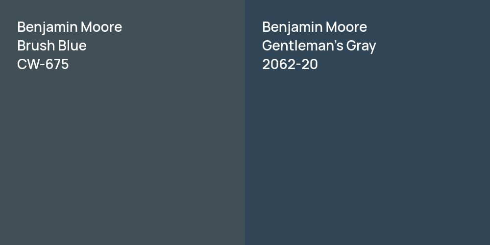 Benjamin Moore Brush Blue vs. Benjamin Moore Gentleman's Gray