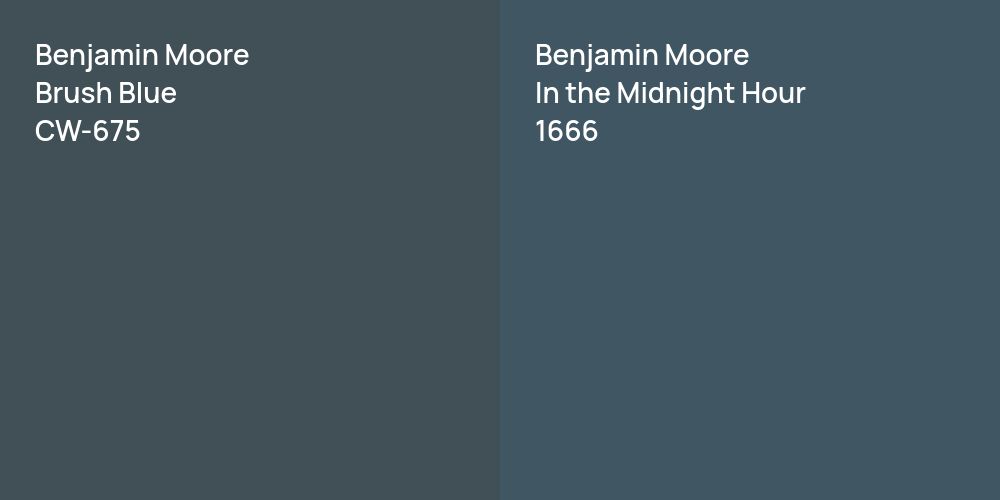 Benjamin Moore Brush Blue vs. Benjamin Moore In the Midnight Hour