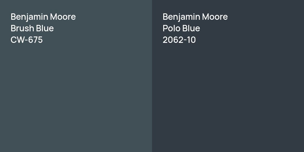 Benjamin Moore Brush Blue vs. Benjamin Moore Polo Blue