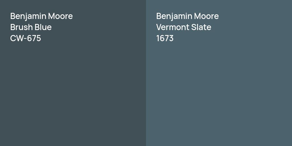 Benjamin Moore Brush Blue vs. Benjamin Moore Vermont Slate