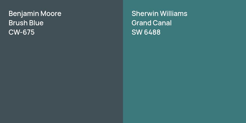 Benjamin Moore Brush Blue vs. Sherwin Williams Grand Canal