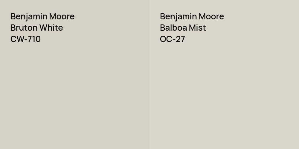 Benjamin Moore Bruton White vs. Benjamin Moore Balboa Mist