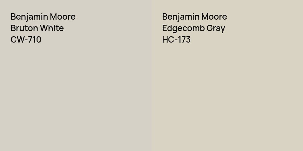 Benjamin Moore Bruton White vs. Benjamin Moore Edgecomb Gray