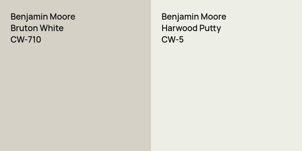 Benjamin Moore Bruton White vs. Benjamin Moore Harwood Putty