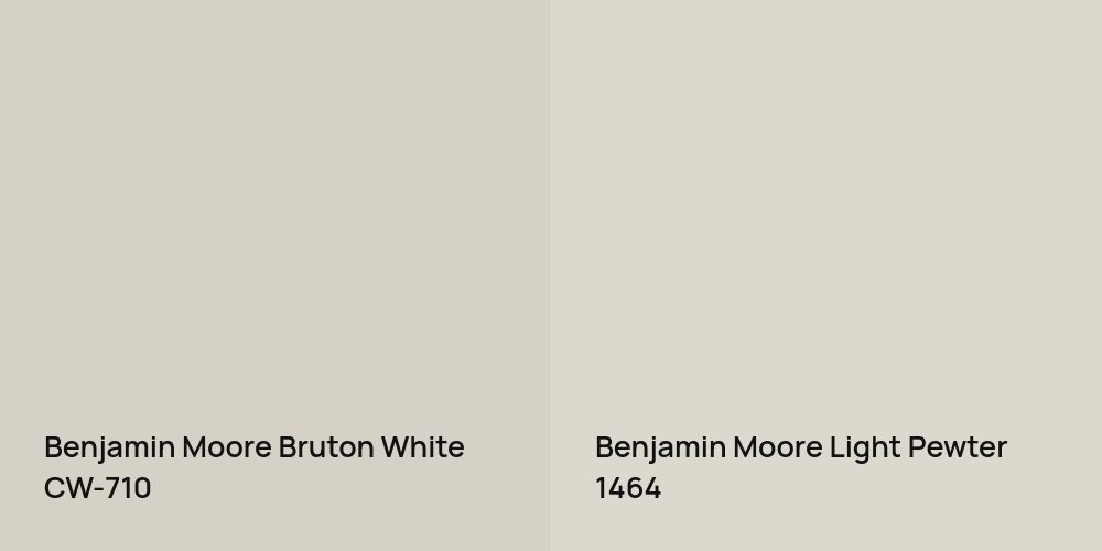 Benjamin Moore Bruton White vs. Benjamin Moore Light Pewter