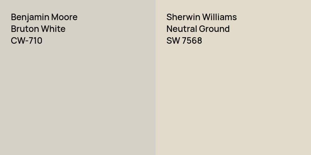 Benjamin Moore Bruton White vs. Sherwin Williams Neutral Ground